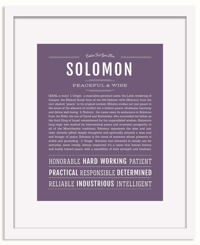 Frame Options | Deep Purple | White Frame, Matted