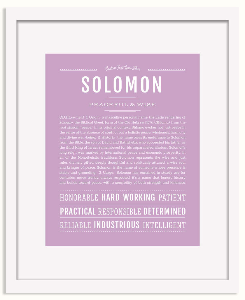 Frame Options | Lilac | White Frame, Matted