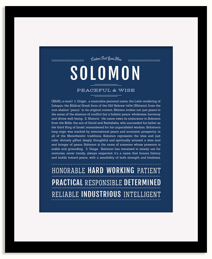 Frame Options | Midnight Blue | Black Frame, Matted