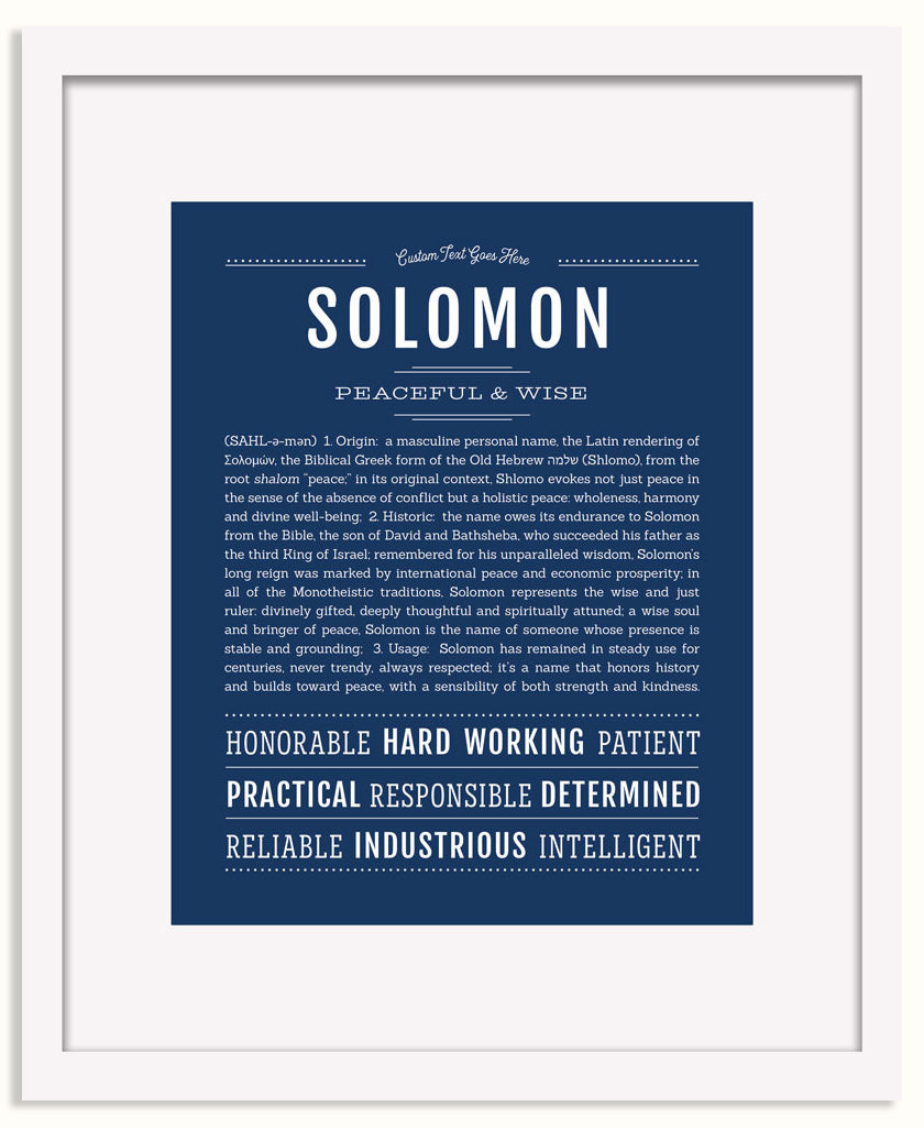 Frame Options | Midnight Blue | White Frame, Matted