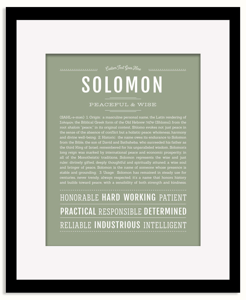 Frame Options | Sage | Black Frame, Matted