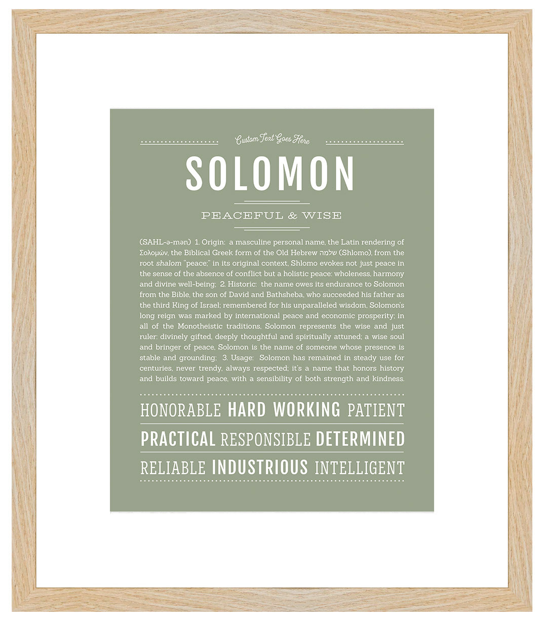 Frame Options | Sage | Maple Frame, Matted