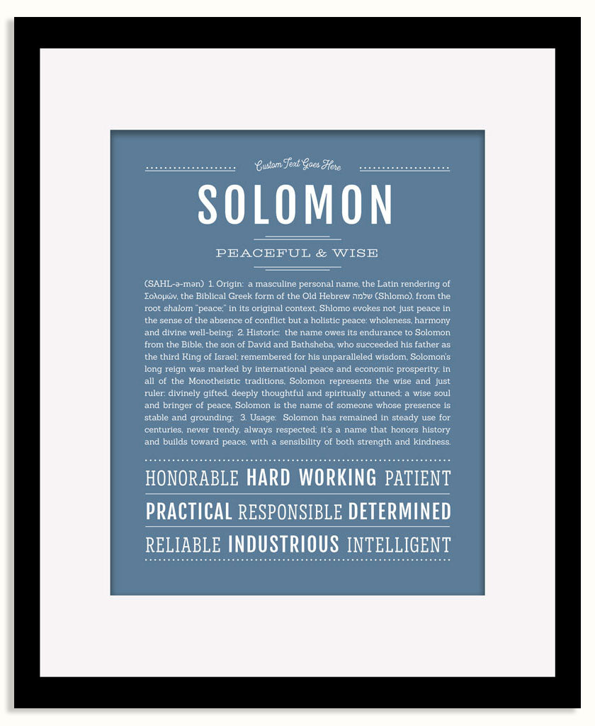 Frame Options | Steele Blue | Black Frame, Matted