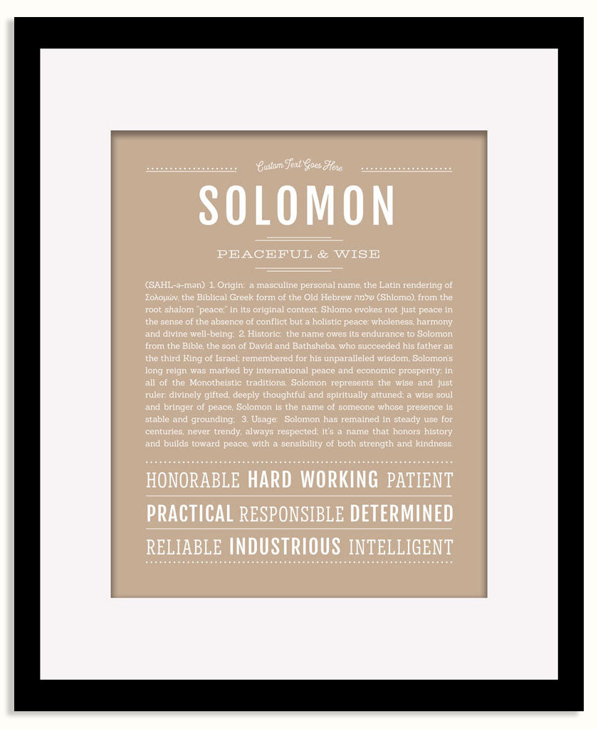 Frame Options | Tan | Black Frame, Matted
