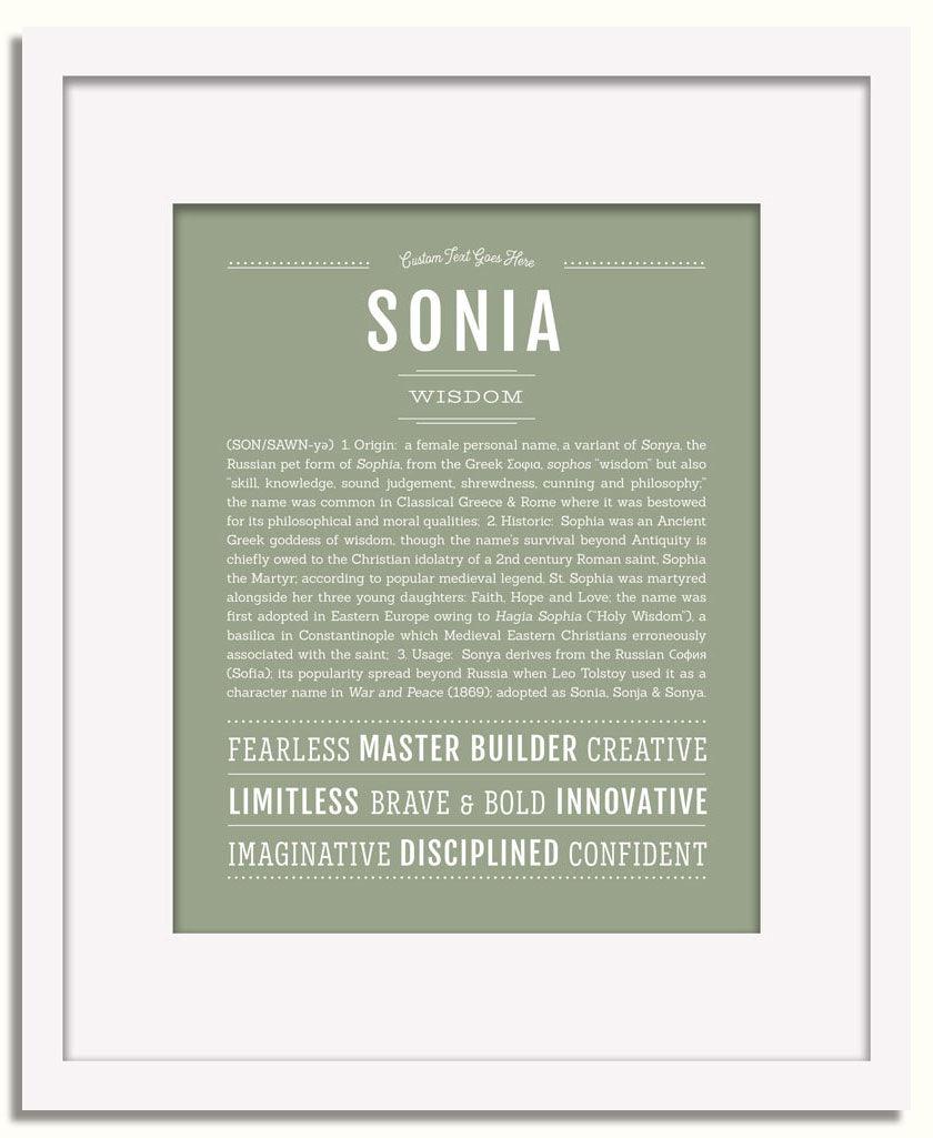 Frame Options | Sage | White Frame, Matted