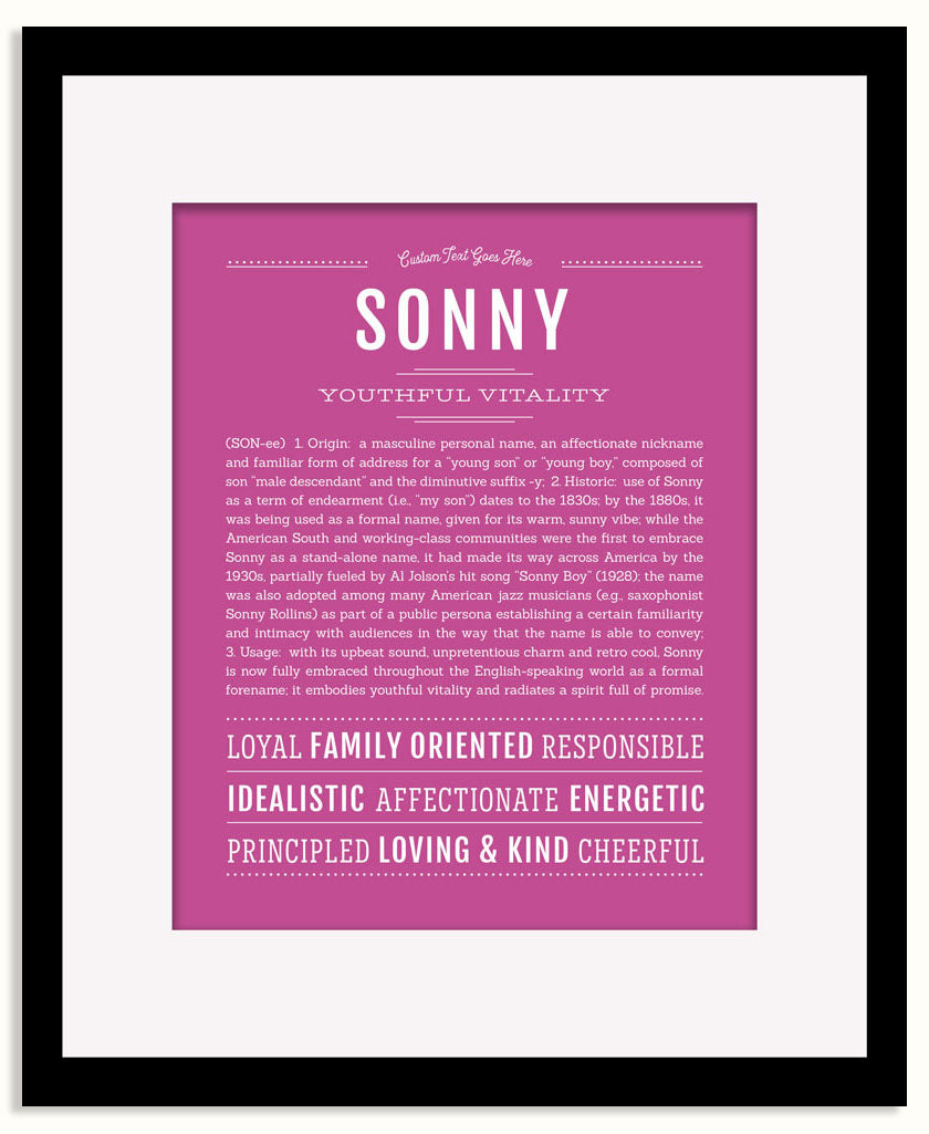 Frame Options | Dark Pink | Black Frame, Matted