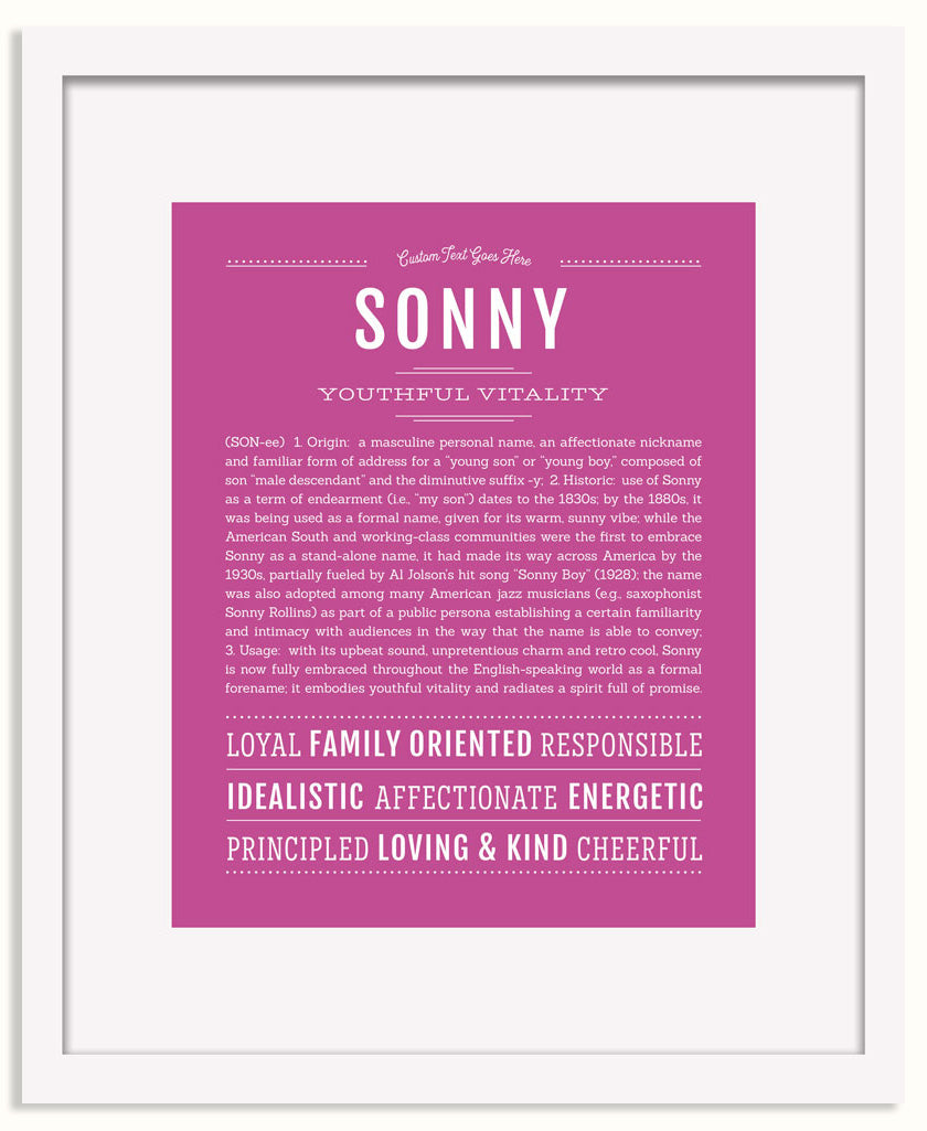 Frame Options | Dark Pink | White Frame, Matted