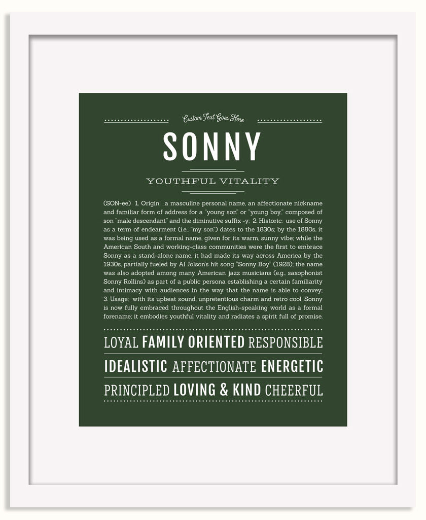 Frame Options | Deep Forest | White Frame, Matted