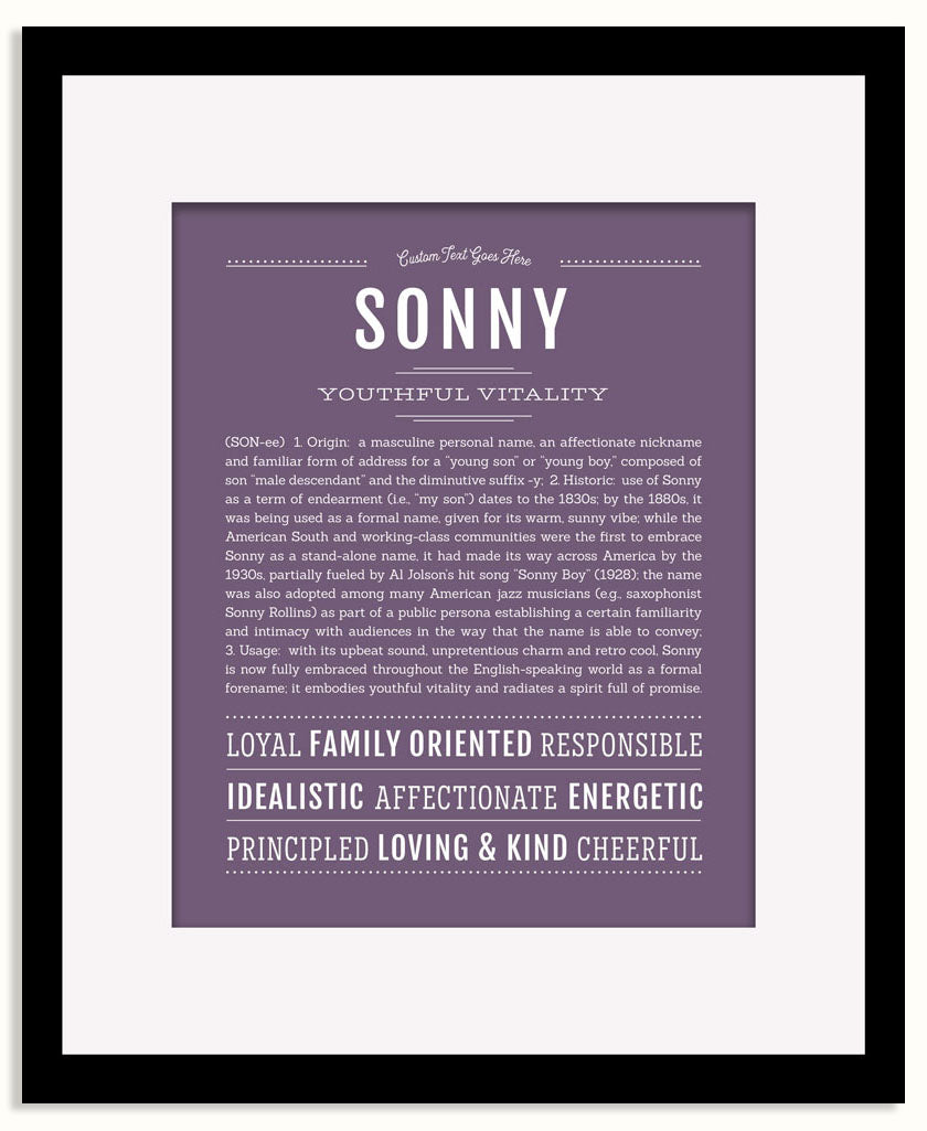 Frame Options | Deep Purple | Black Frame, Matted