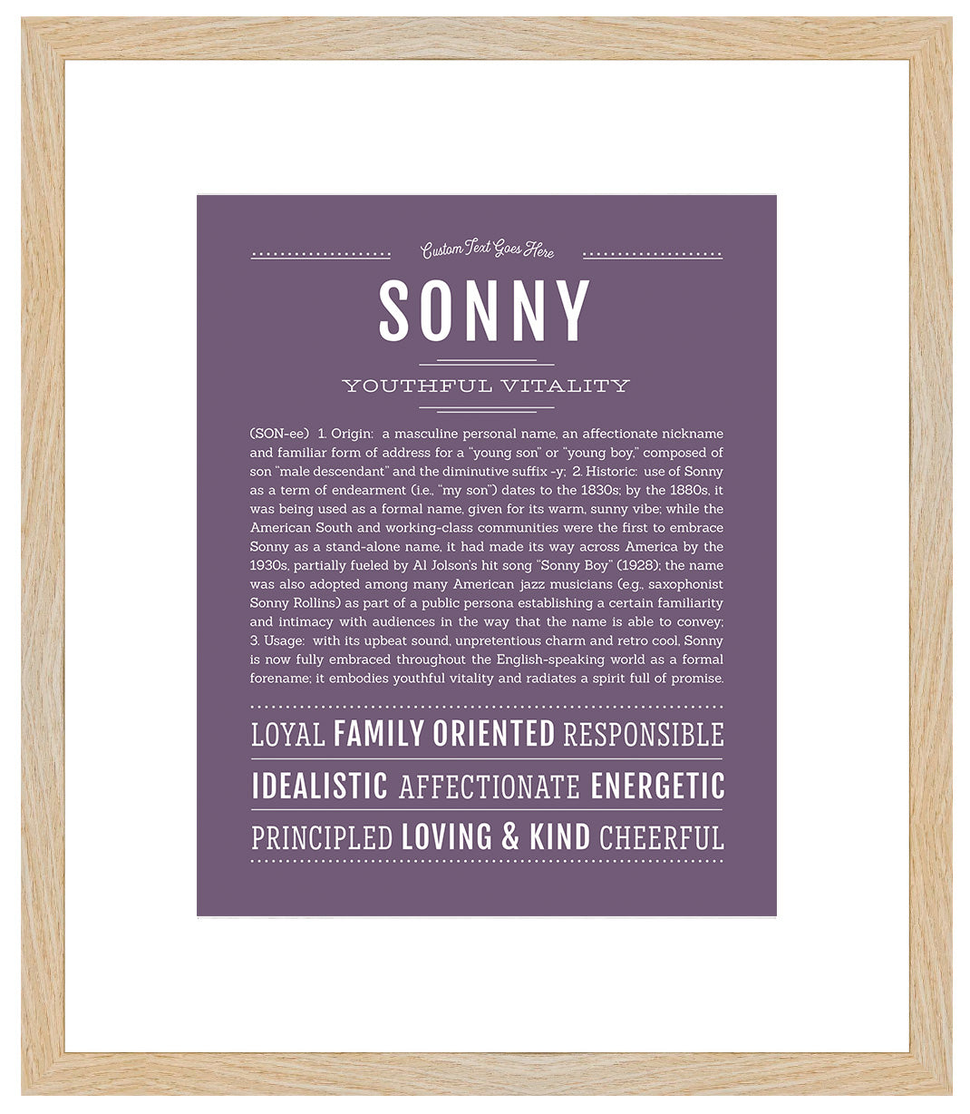 Frame Options | Deep Purple | Maple Frame, Matted
