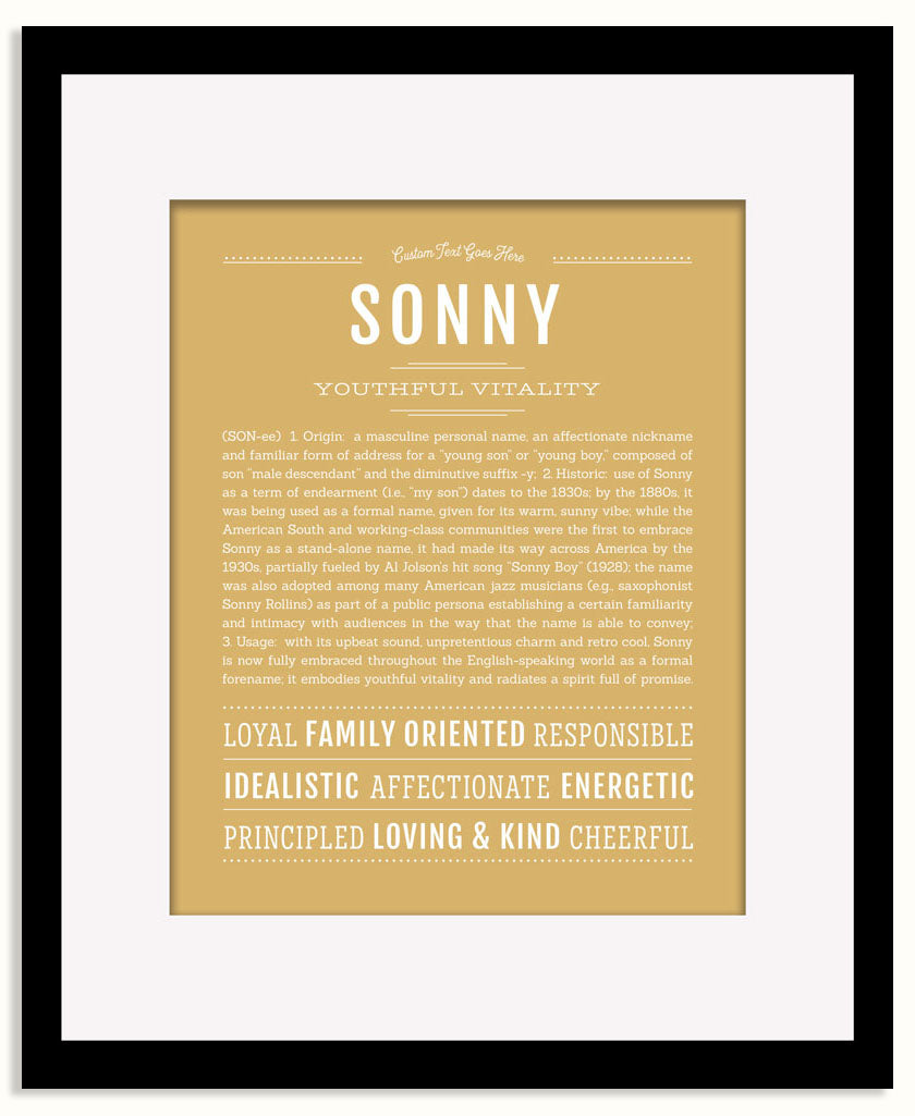 Frame Options | Matte Gold | Black Frame, Matted