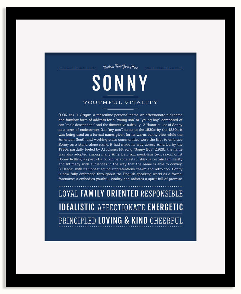 Frame Options | Midnight Blue | Black Frame, Matted