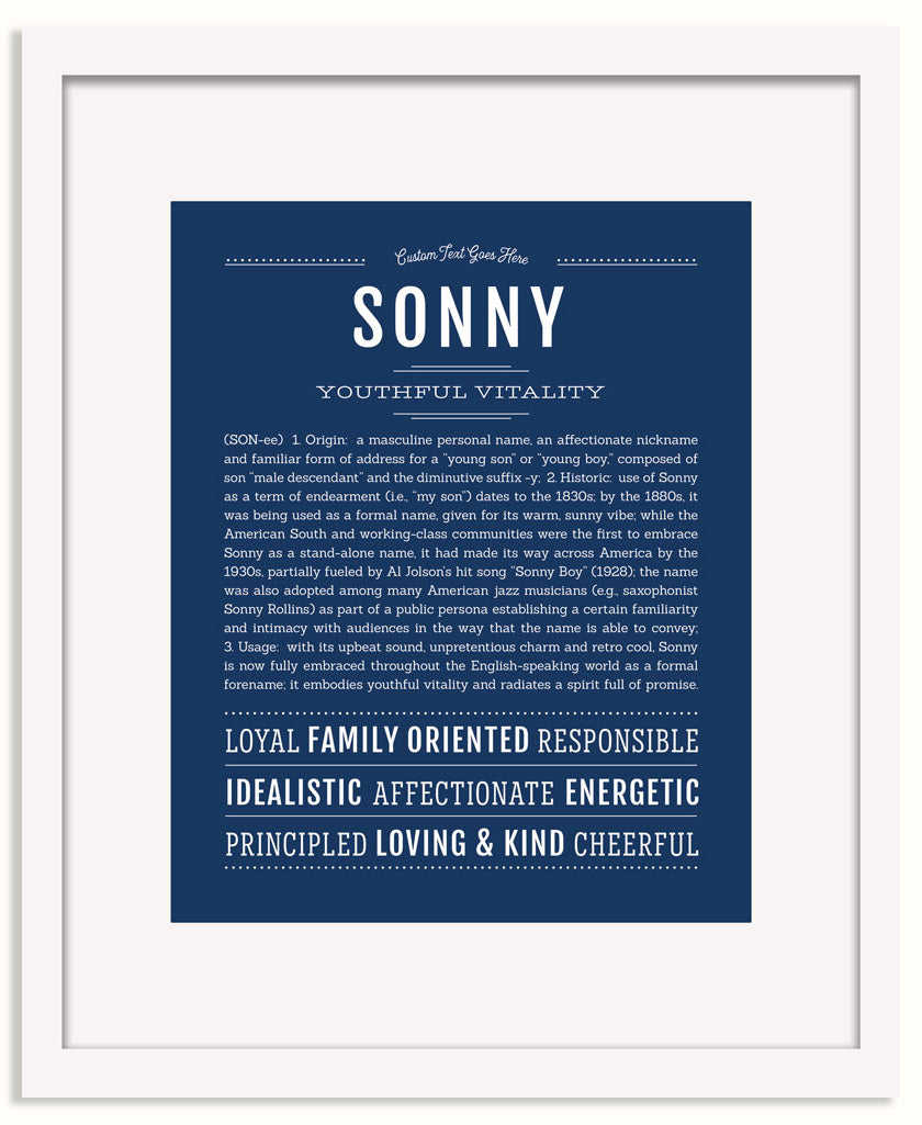 Frame Options | Midnight Blue | White Frame, Matted