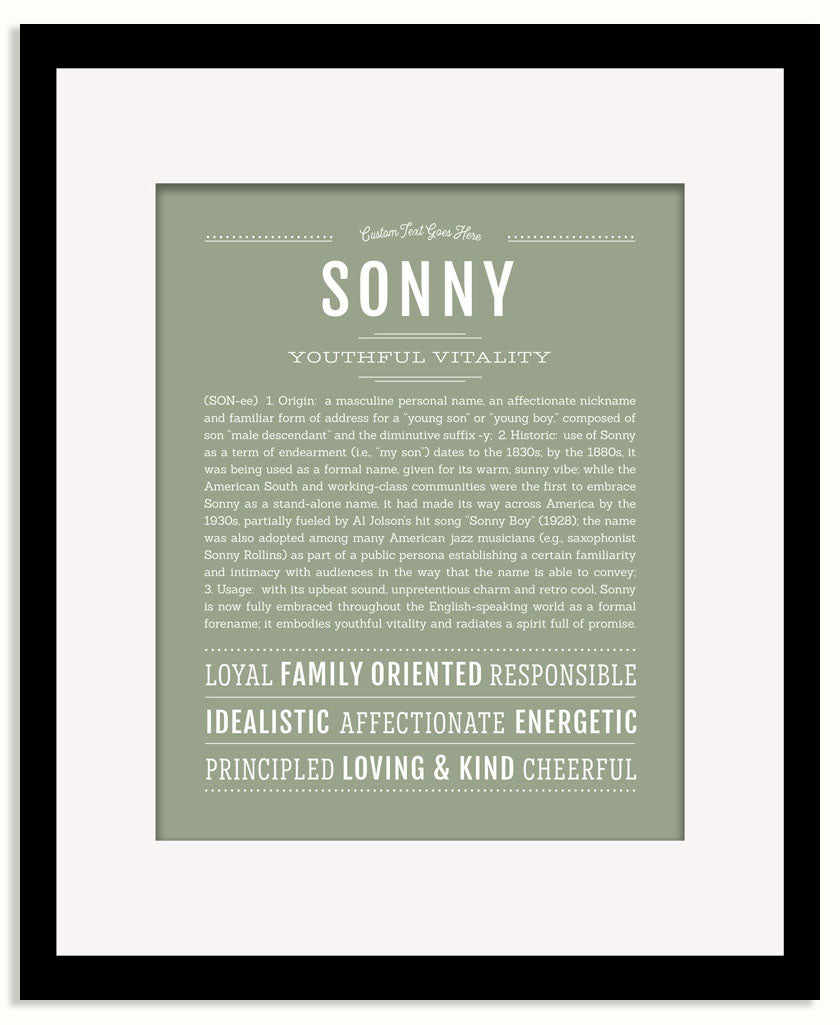 Frame Options | Sage | Black Frame, Matted