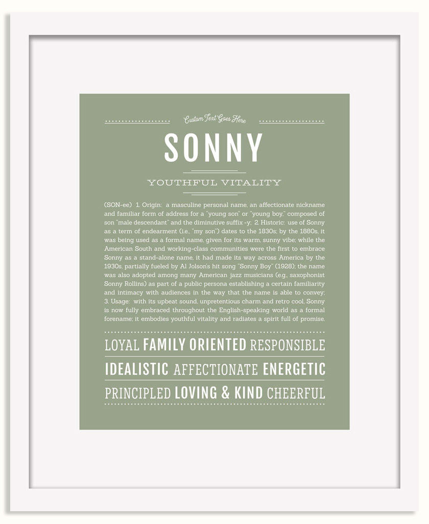 Frame Options | Sage | White Frame, Matted