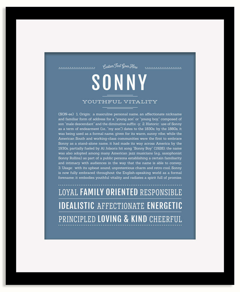 Frame Options | Steele Blue | Black Frame, Matted