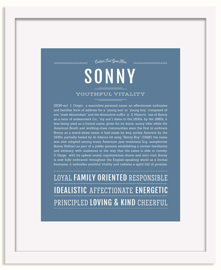 Frame Options | Steele Blue | White Frame, Matted