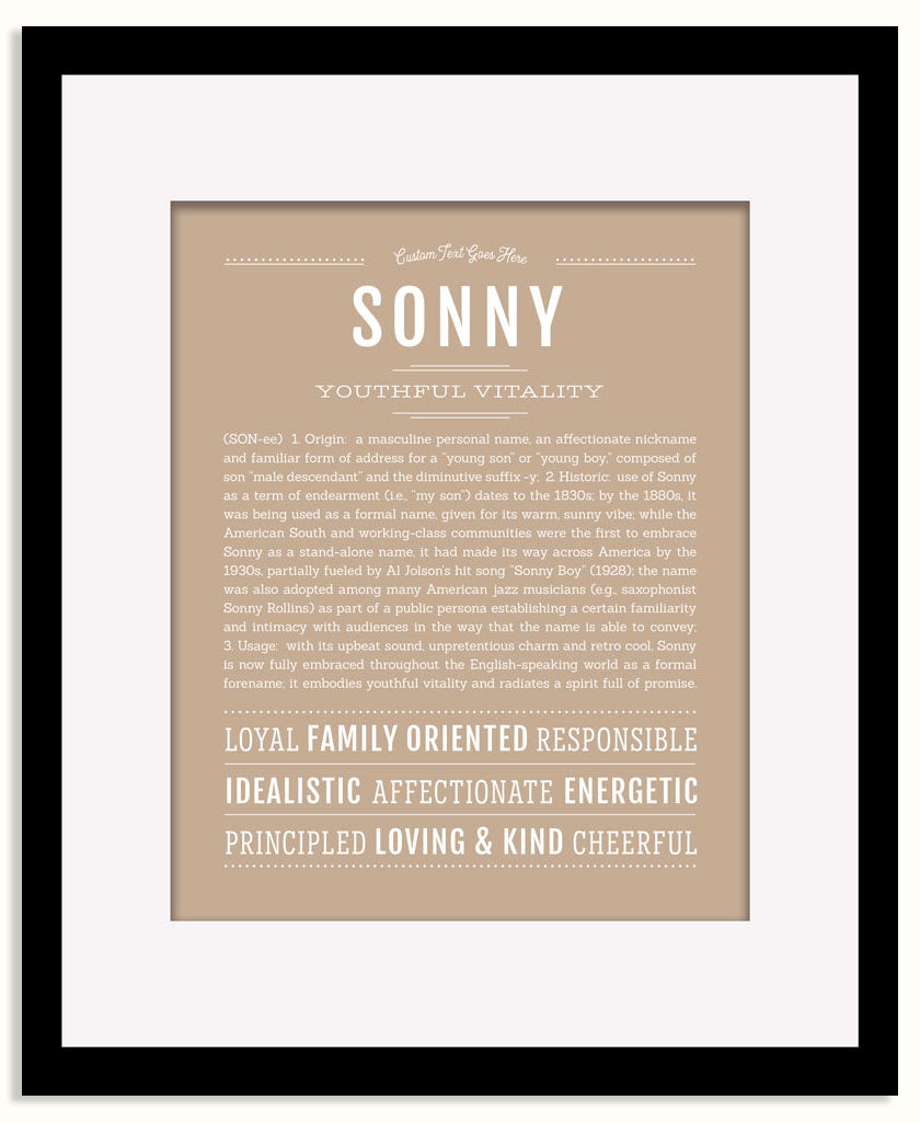 Frame Options | Tan | Black Frame, Matted