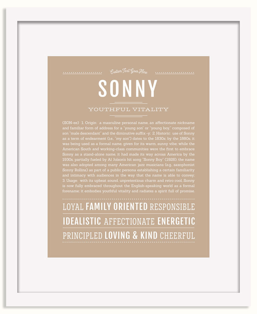 Frame Options | Tan | White Frame, Matted