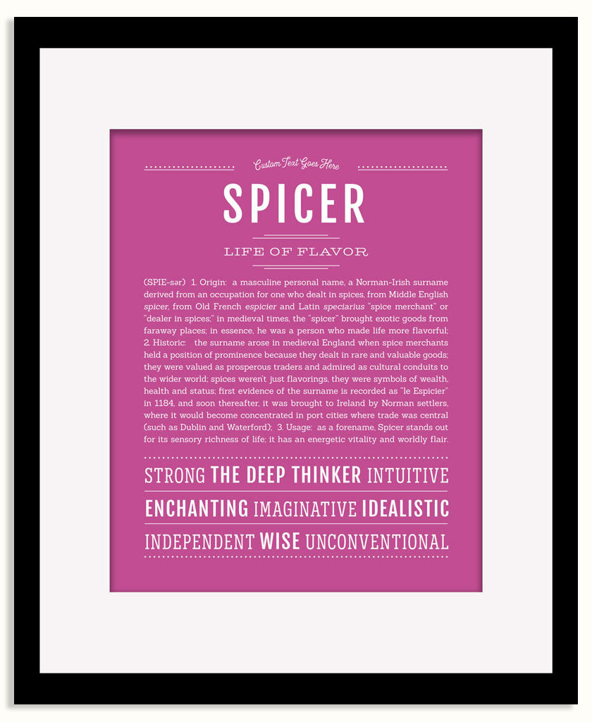 Frame Options | Dark Pink | Black Frame, Matted