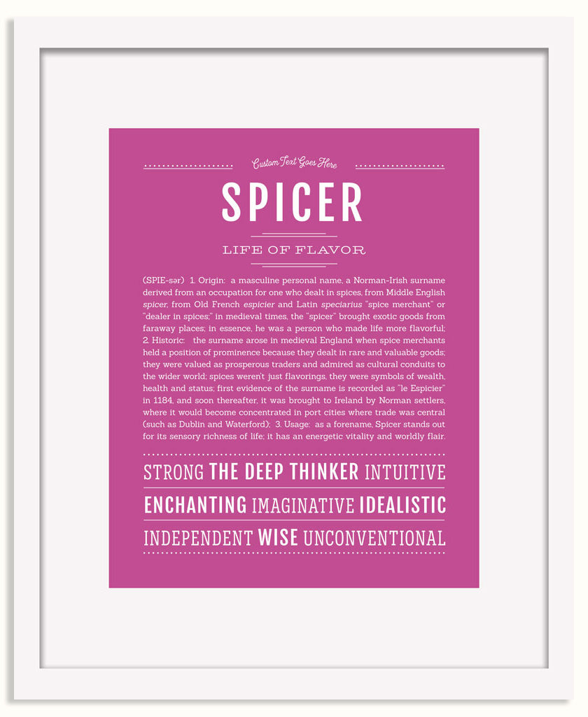 Frame Options | Dark Pink | White Frame, Matted