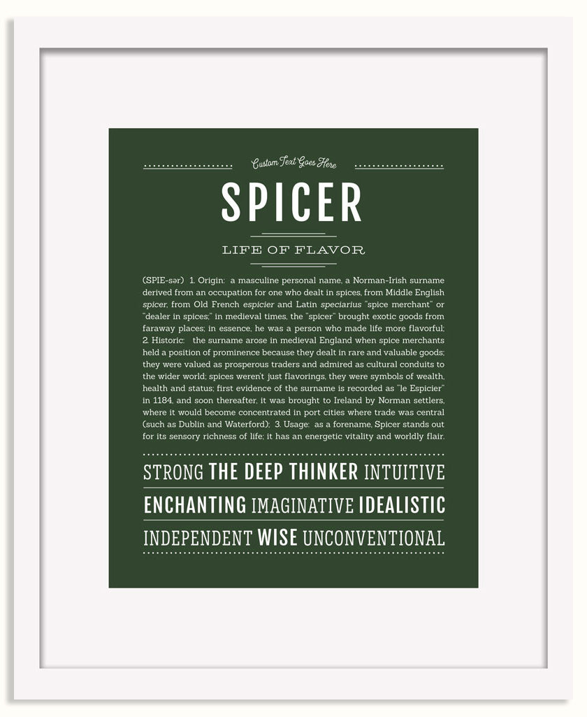 Frame Options | Deep Forest | White Frame, Matted