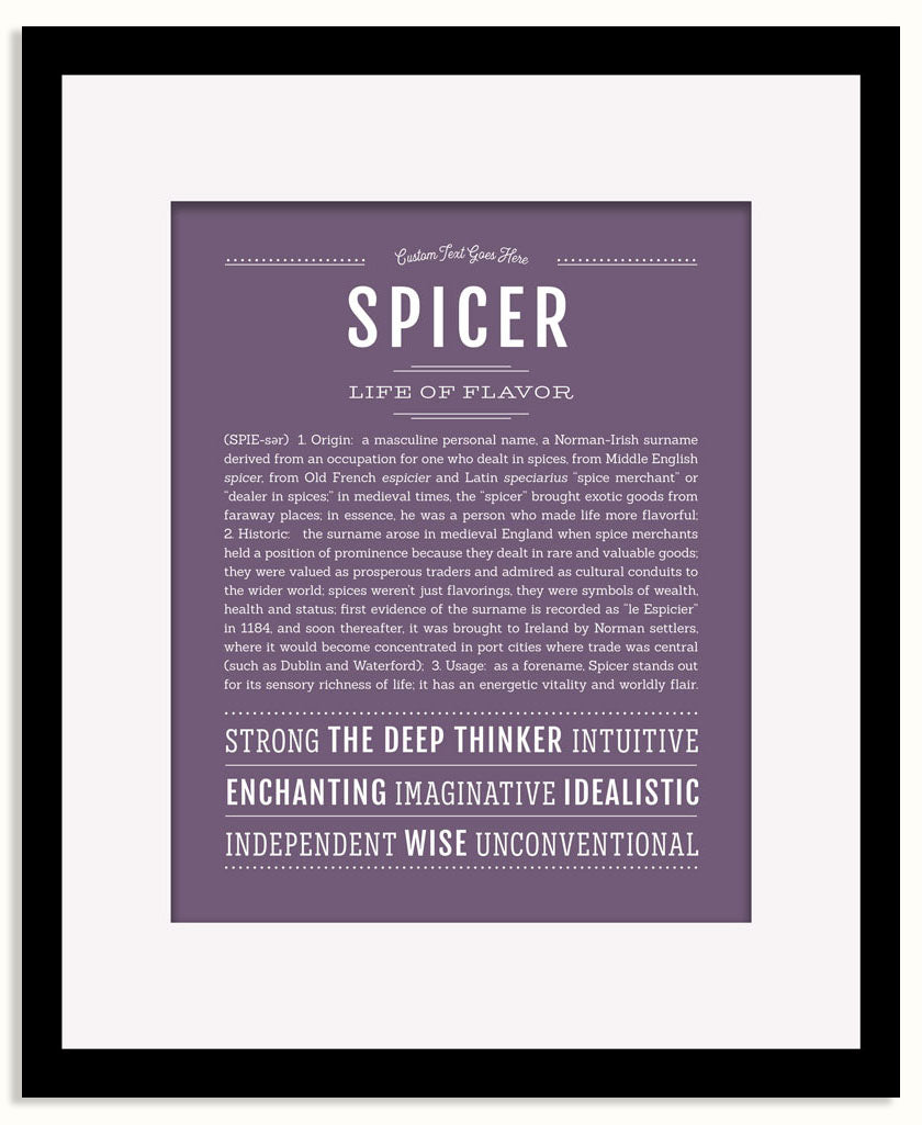 Frame Options | Deep Purple | Black Frame, Matted