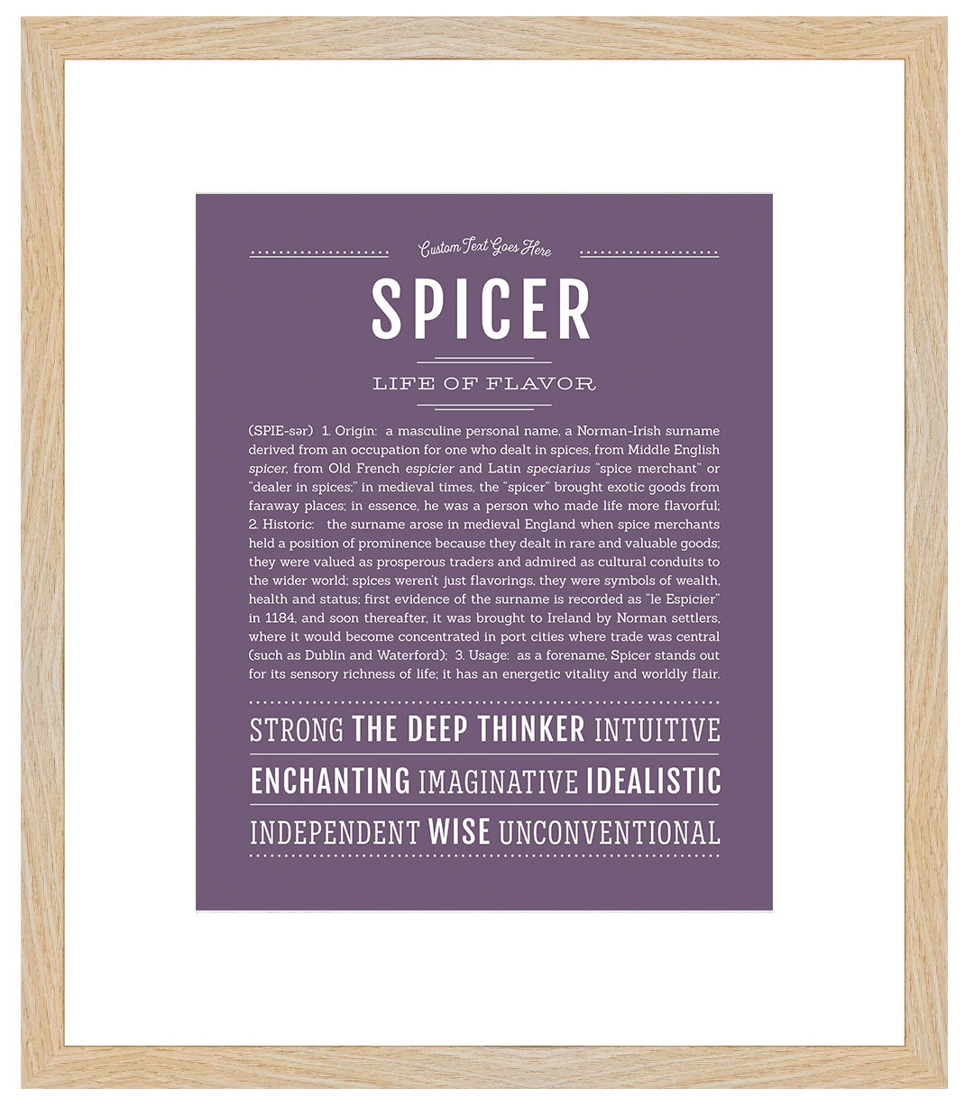 Frame Options | Deep Purple | Maple Frame, Matted