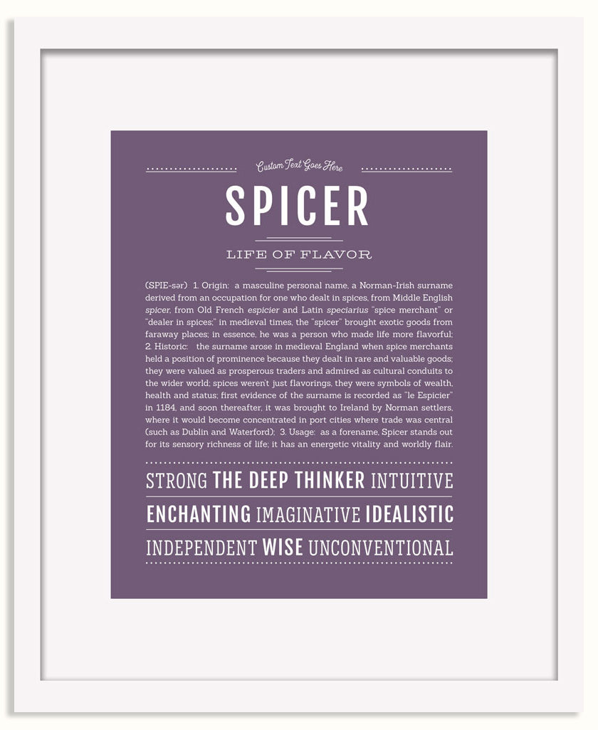 Frame Options | Deep Purple | White Frame, Matted