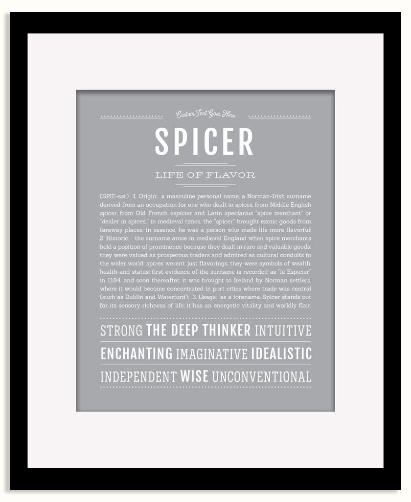 Frame Options | Light Gray | Black Frame, Matted
