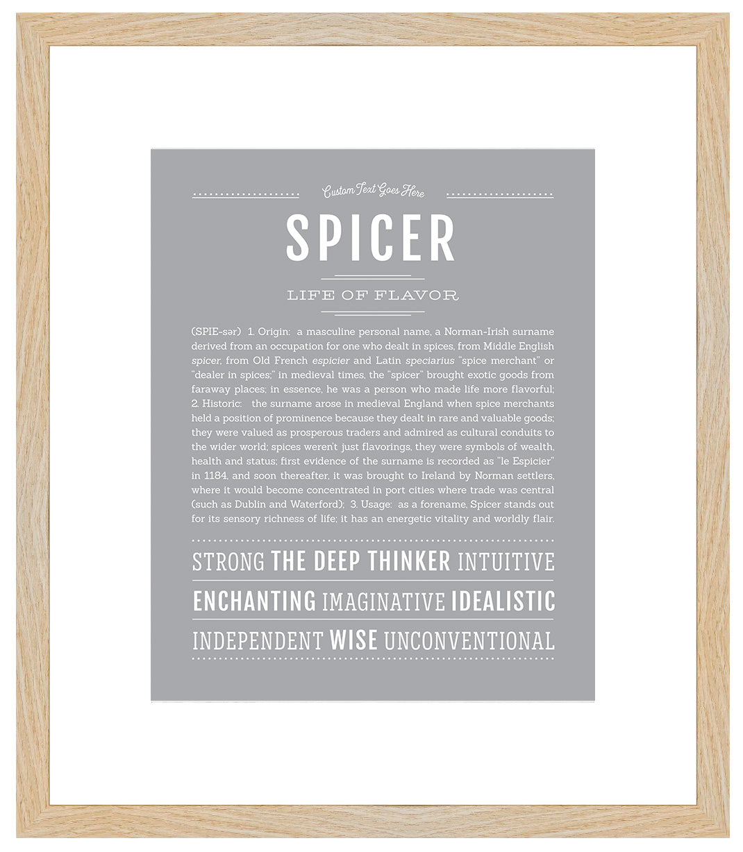Frame Options | Light Gray | Maple Frame, Matted