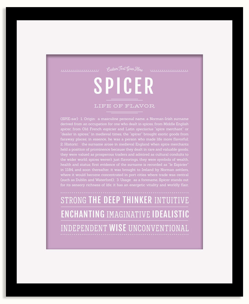 Frame Options | Lilac | Black Frame, Matted