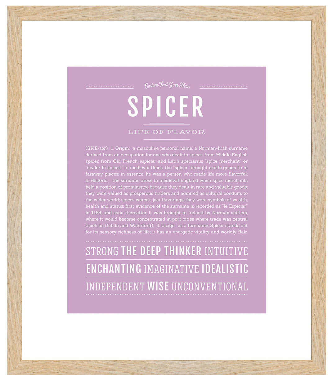 Frame Options | Lilac | Maple Frame, Matted
