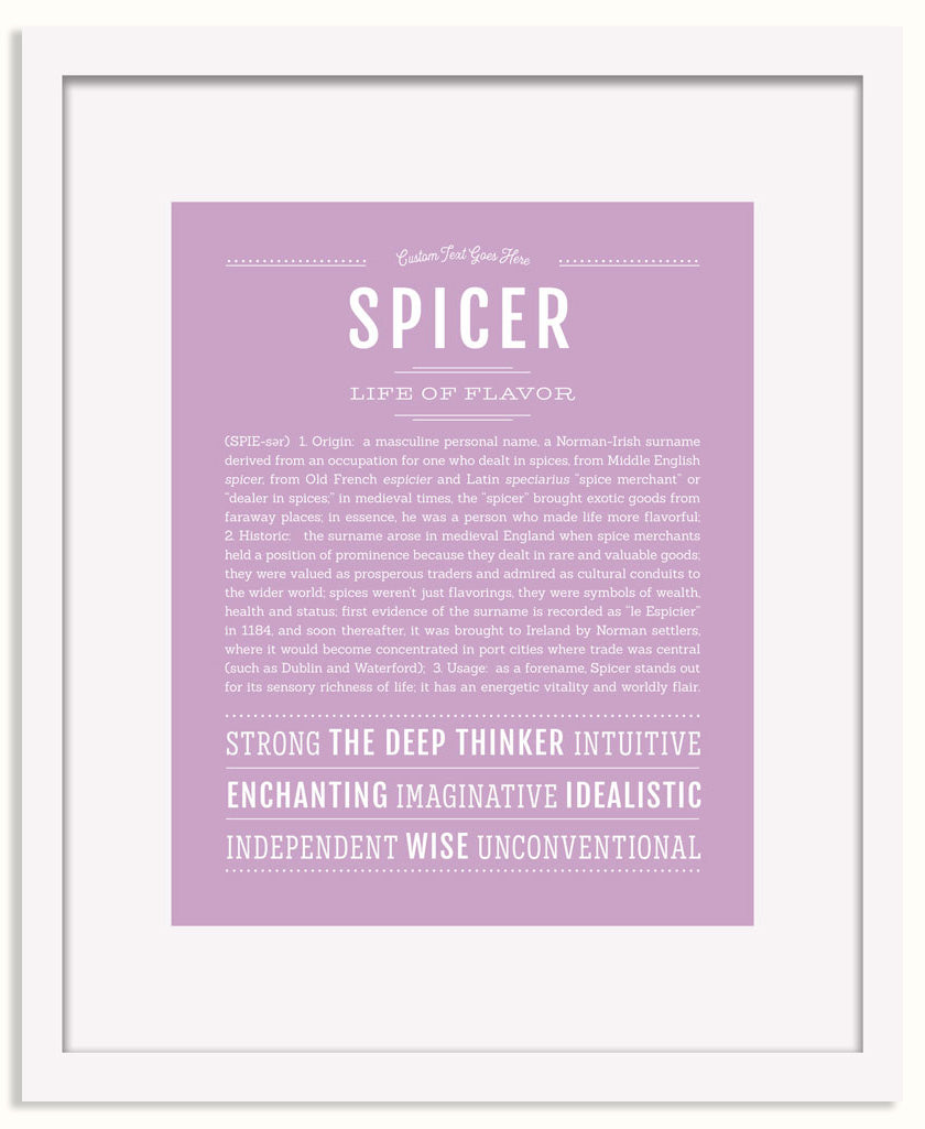 Frame Options | Lilac | White Frame, Matted