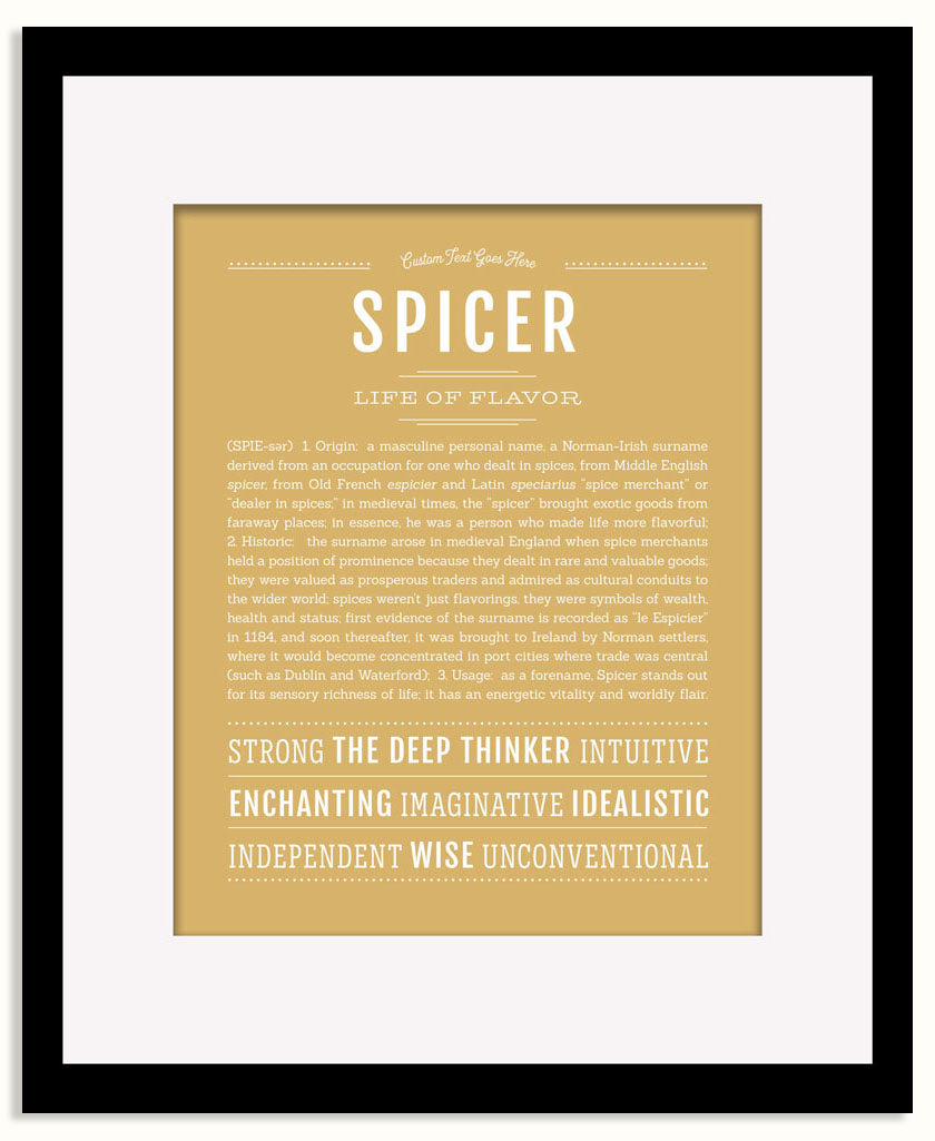 Frame Options | Matte Gold | Black Frame, Matted
