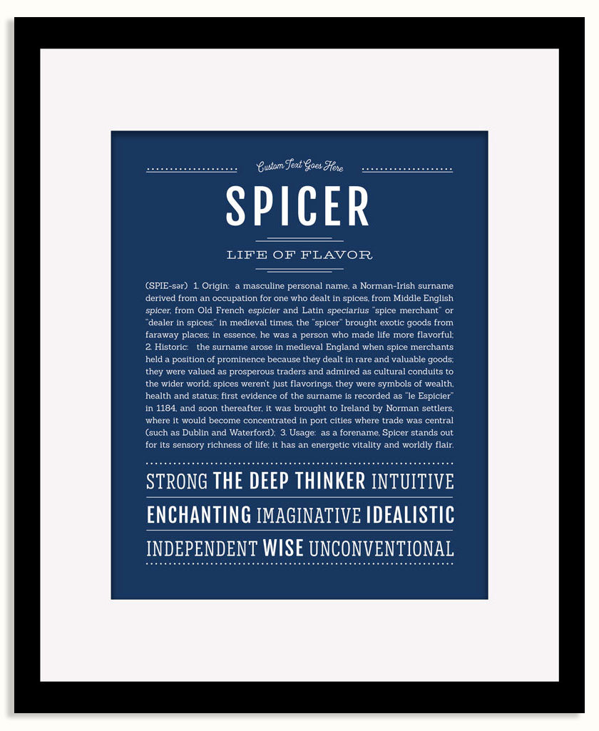 Frame Options | Midnight Blue | Black Frame, Matted