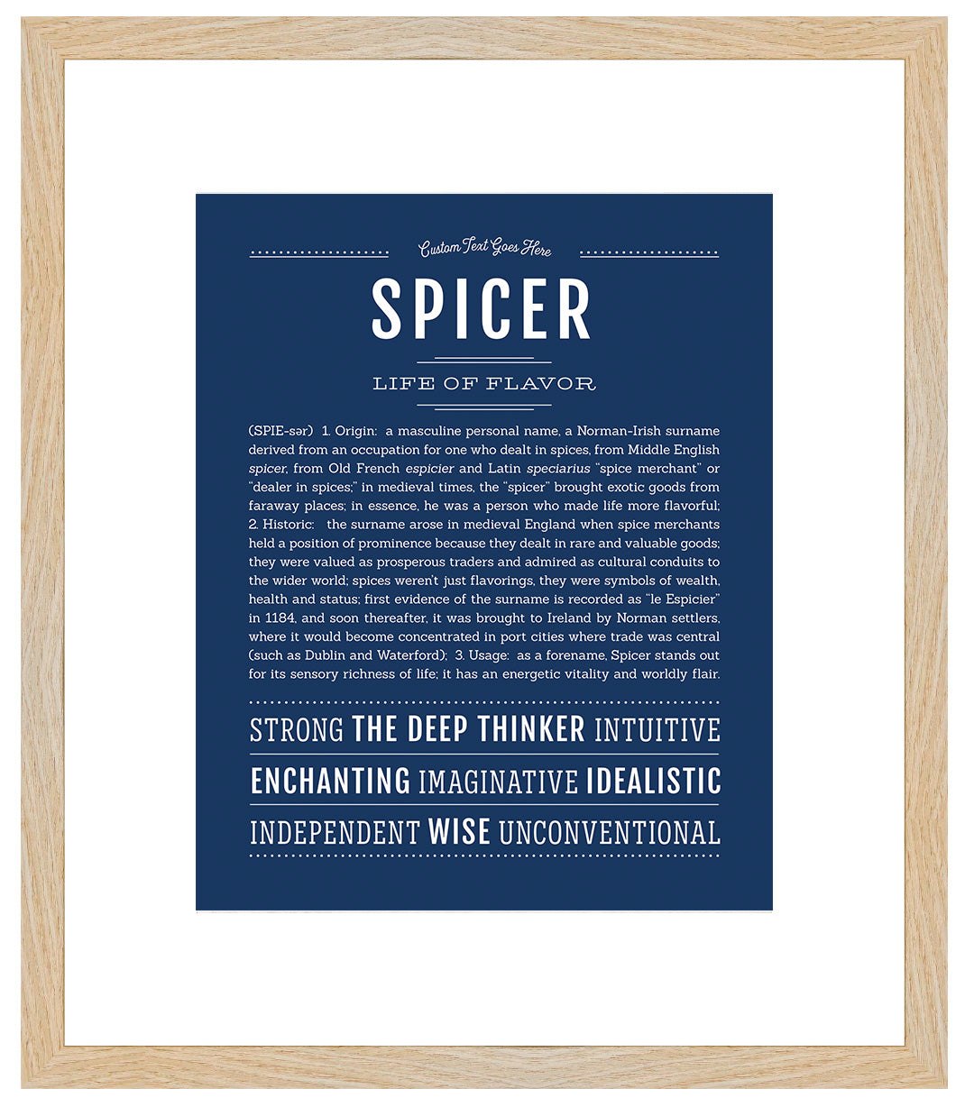 Frame Options | Midnight Blue | Maple Frame, Matted