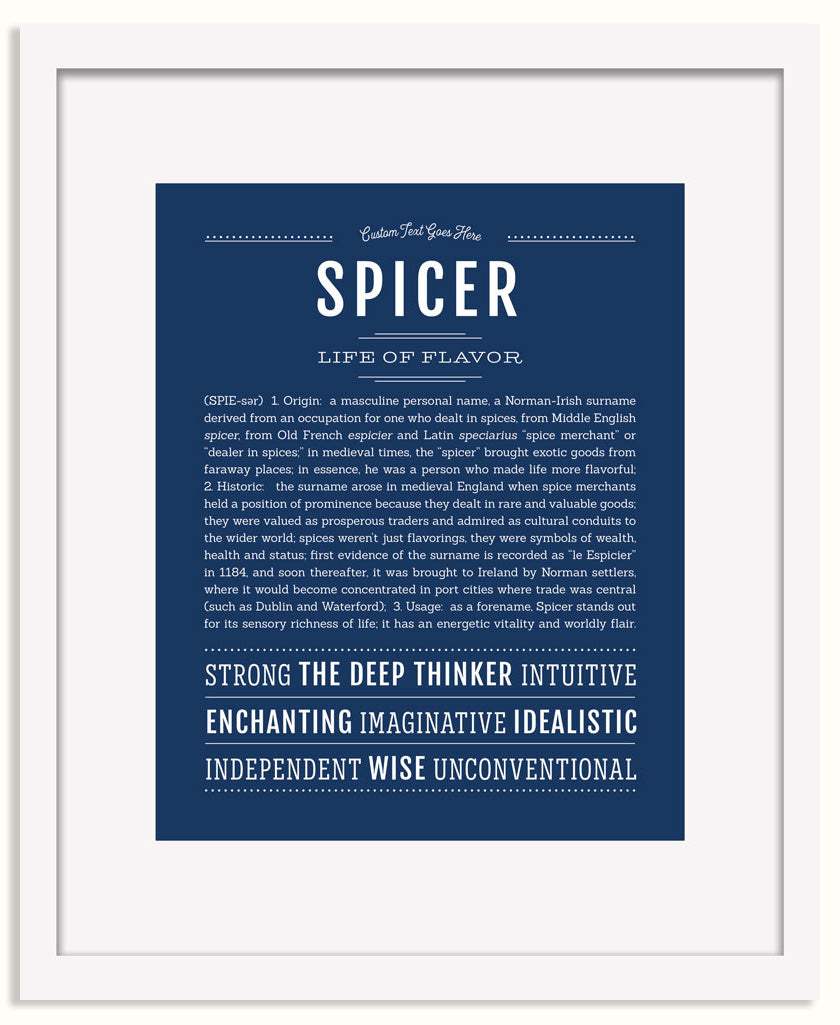 Frame Options | Midnight Blue | White Frame, Matted