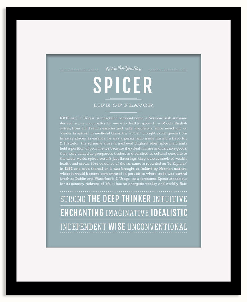 Frame Options | Powder Blue | Black Frame, Matted