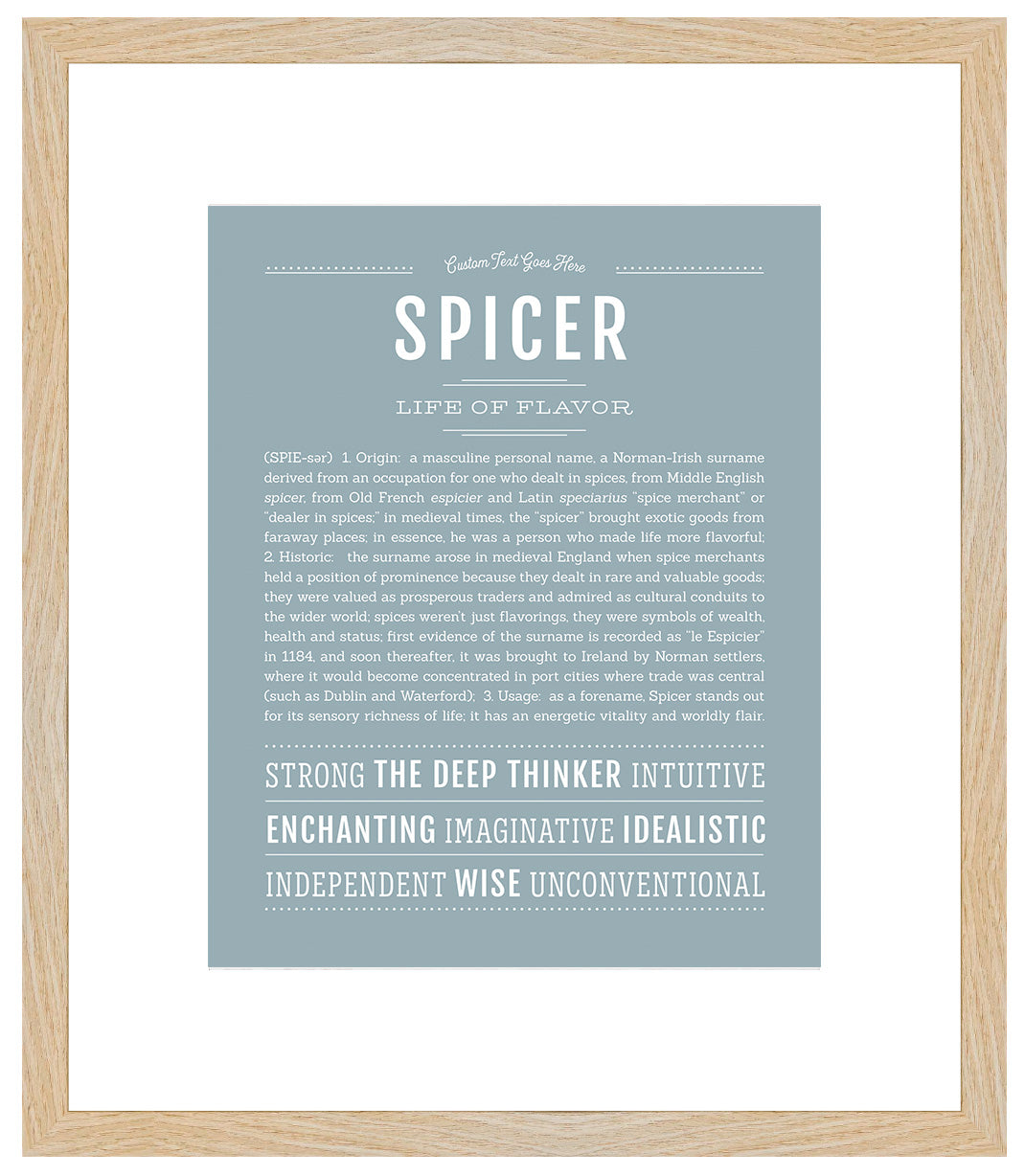 Frame Options | Powder Blue | Maple Frame, Matted