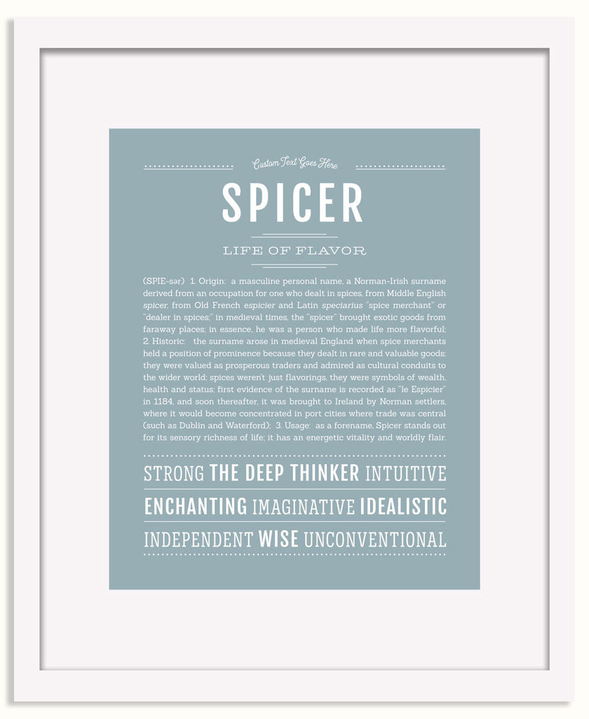 Frame Options | Powder Blue | White Frame, Matted