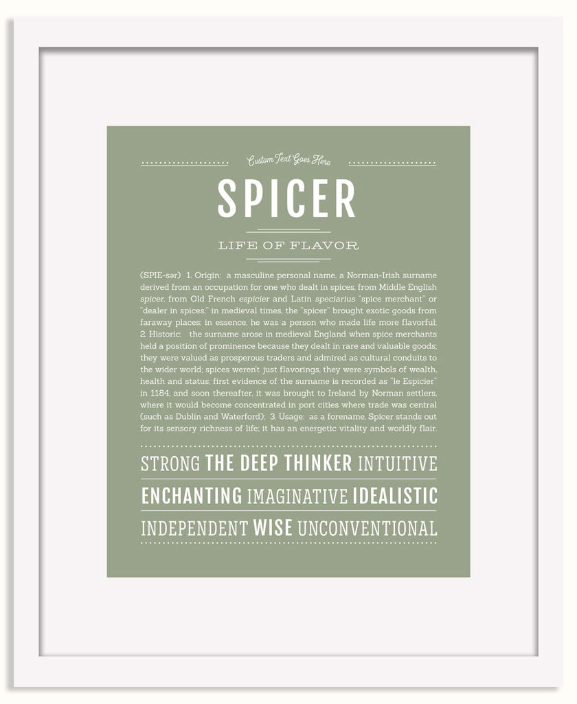 Frame Options | Sage | White Frame, Matted
