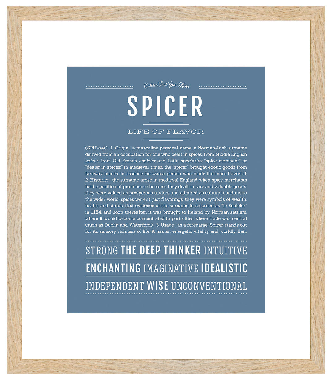 Frame Options | Steele Blue | Maple Frame, Matted