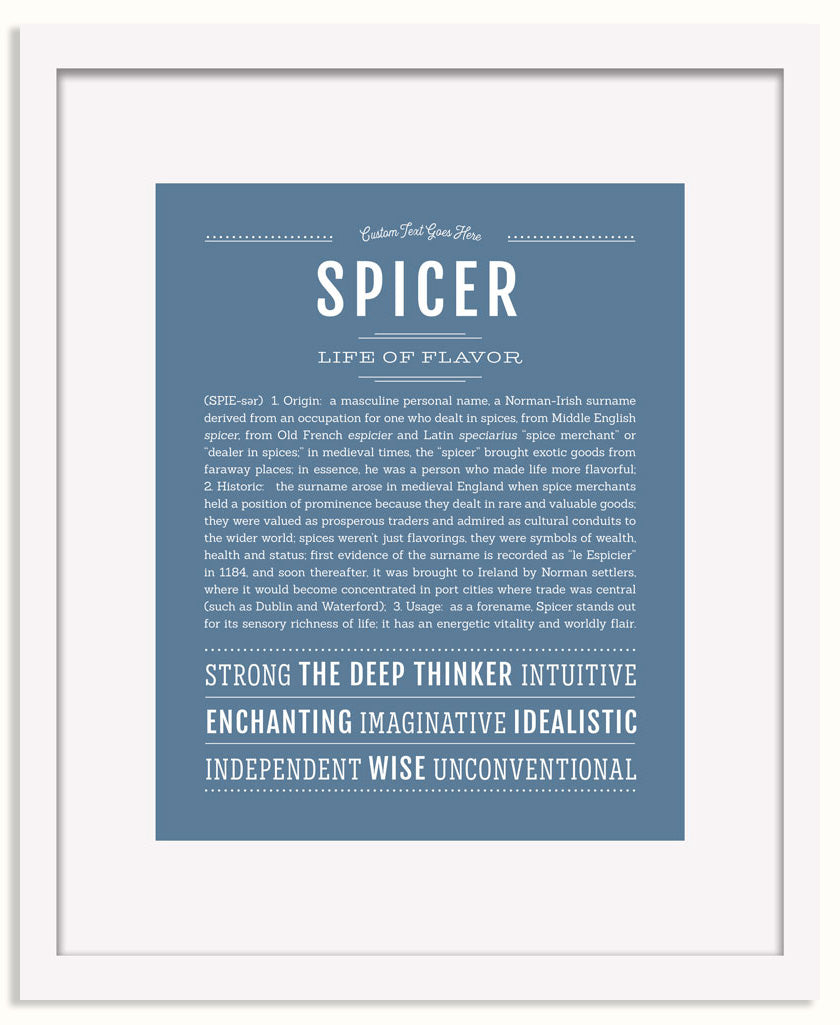 Frame Options | Steele Blue | White Frame, Matted
