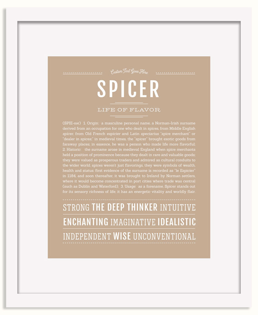Frame Options | Tan | White Frame, Matted