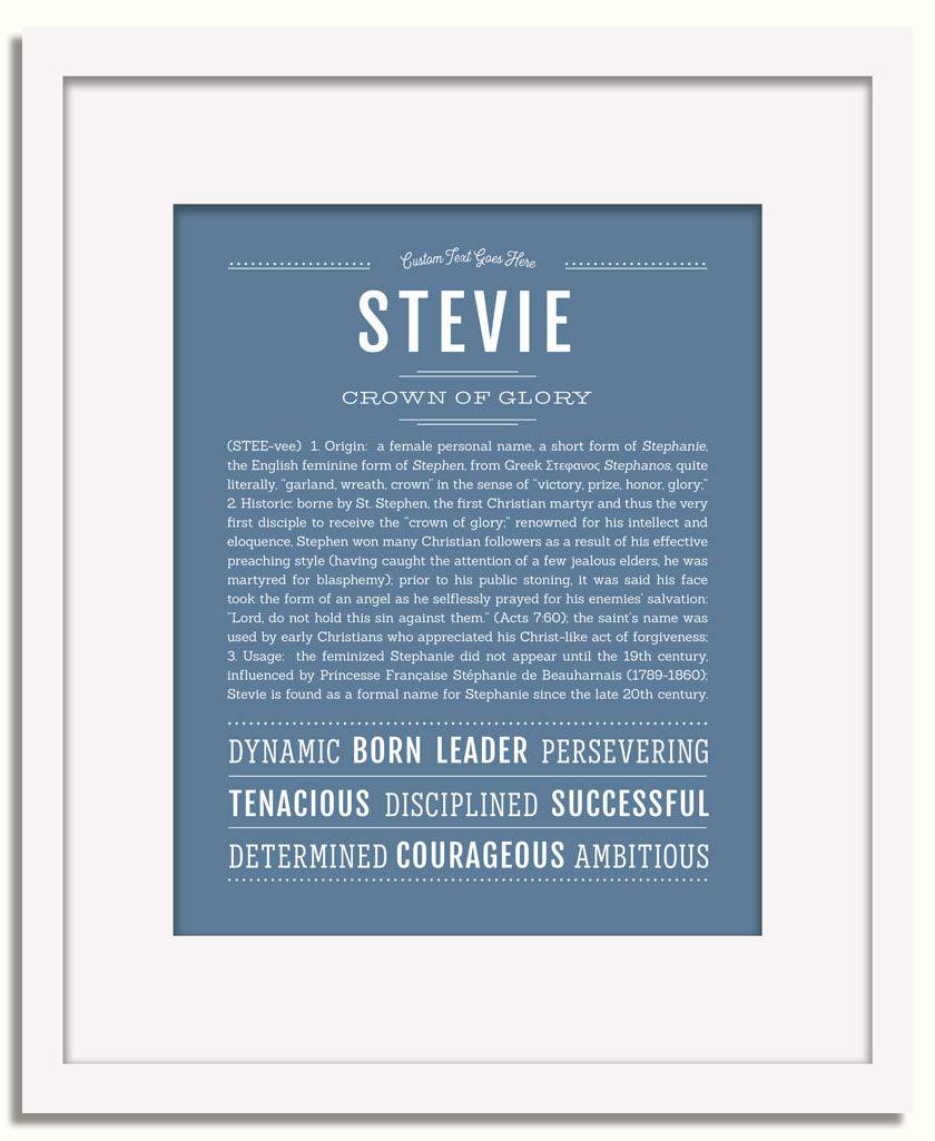 Frame Options | Steele Blue | White Frame, Matted