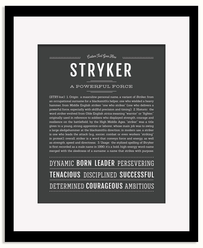 Frame Options | Charcoal Gray | Black Frame, Matted