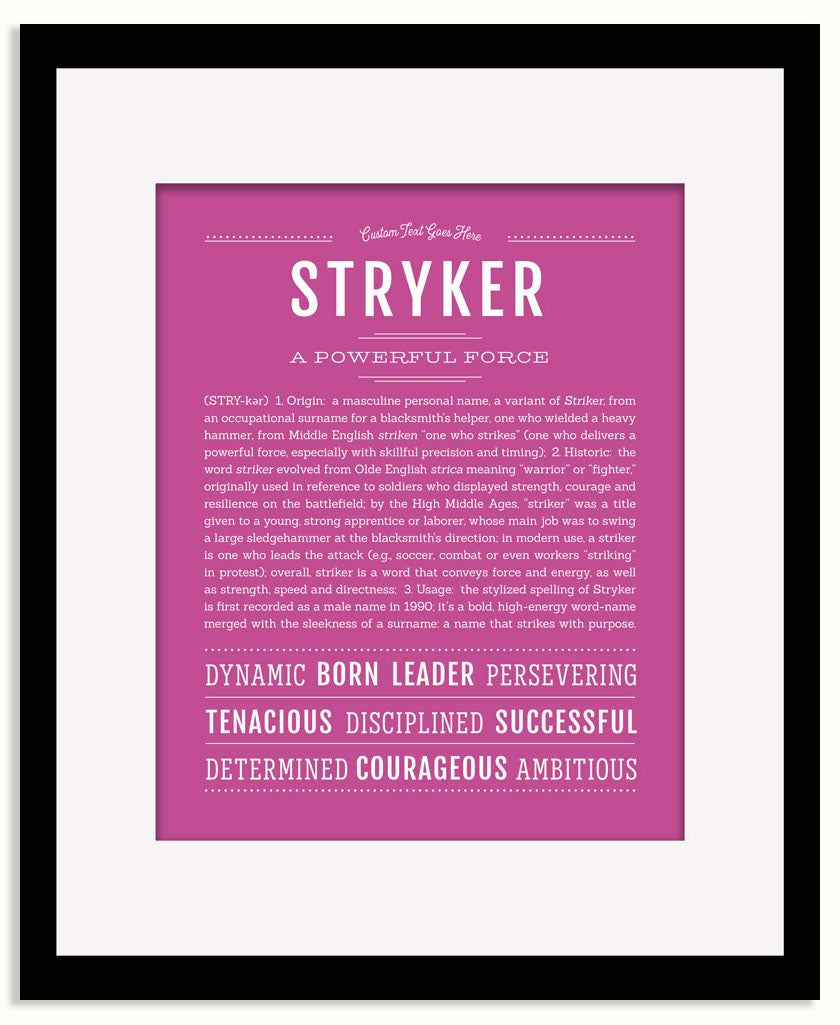 Frame Options | Dark Pink | Black Frame, Matted