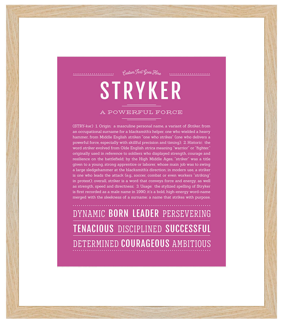 Frame Options | Dark Pink | Maple Frame, Matted