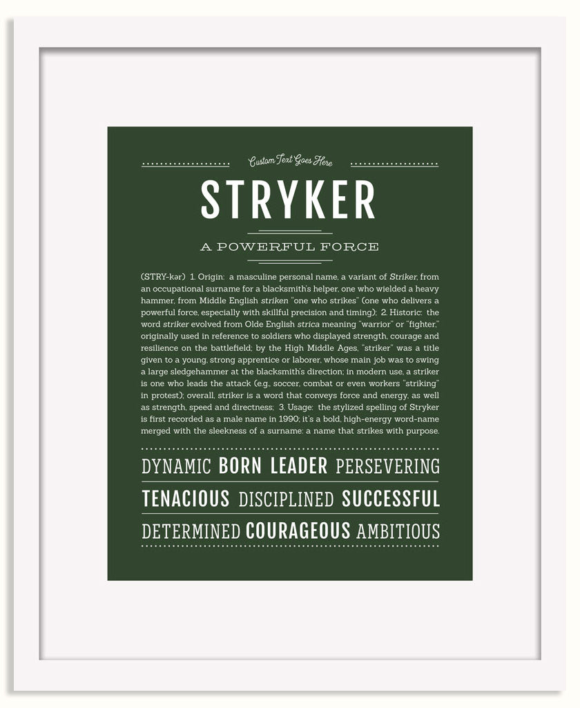 Frame Options | Deep Forest | White Frame, Matted